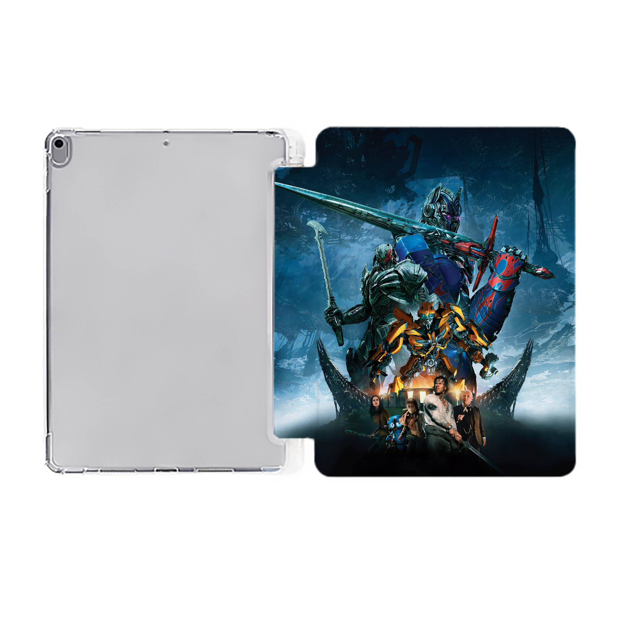 （画像用） Transformers トランスフォーマー IPad ケース ペン収納付き 三つ折りスタンド PUレザー×シリコン 対応機種9.5/10.5/10.9インチ
